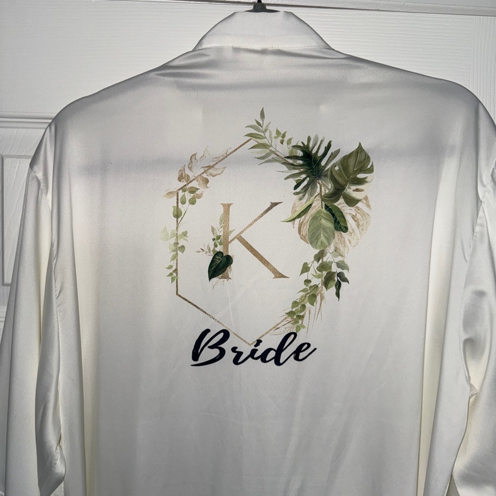 White Satin Bridal Robe